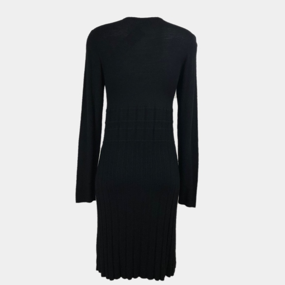 DAISY FUENTES Sweater Dress Fitted Ribbed Knit Long Sleeve Black Large - Picture 7 of 7